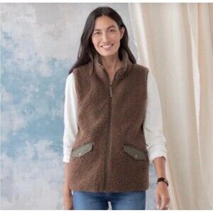 Sundance Sherpa Zippered Pocket Vest Women’s EUC Size Medium